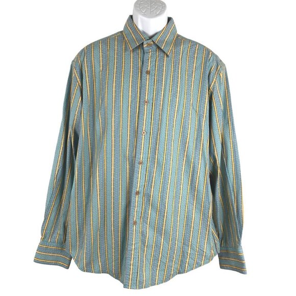 Robert‎ Graham Shirt Mens XL Button Front Striped Multicolored Cotton TP-2730 - Picture 1 of 10